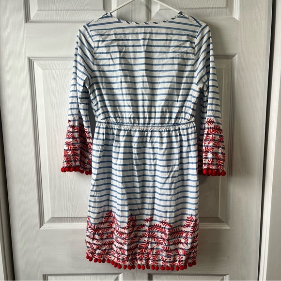 Boden PomPom Trim Striped Dress size 4R - Picture 5 of 5